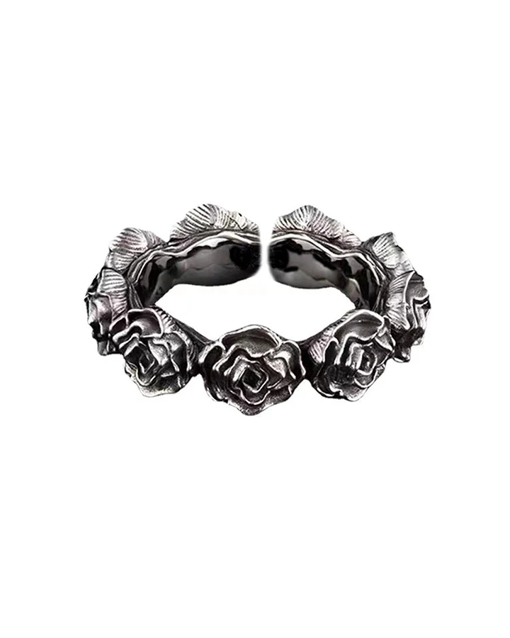 Minimalist Open Black Rose Ring - Image 4
