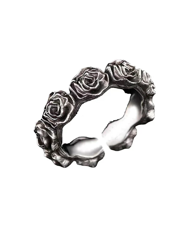 Minimalist Open Black Rose Ring - Image 5