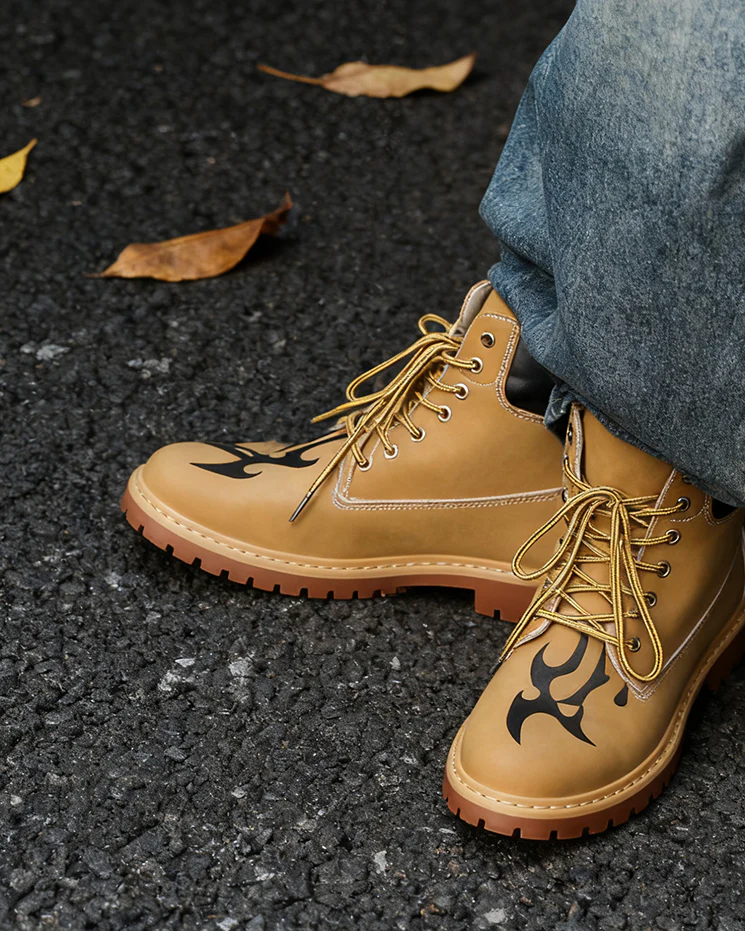 Motorcycle High-Top Martin Boots for Men - Image 3