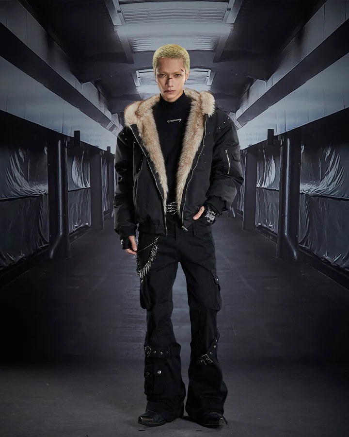 Multi-Pocket Buckle Cargo Flare Pants - Image 2