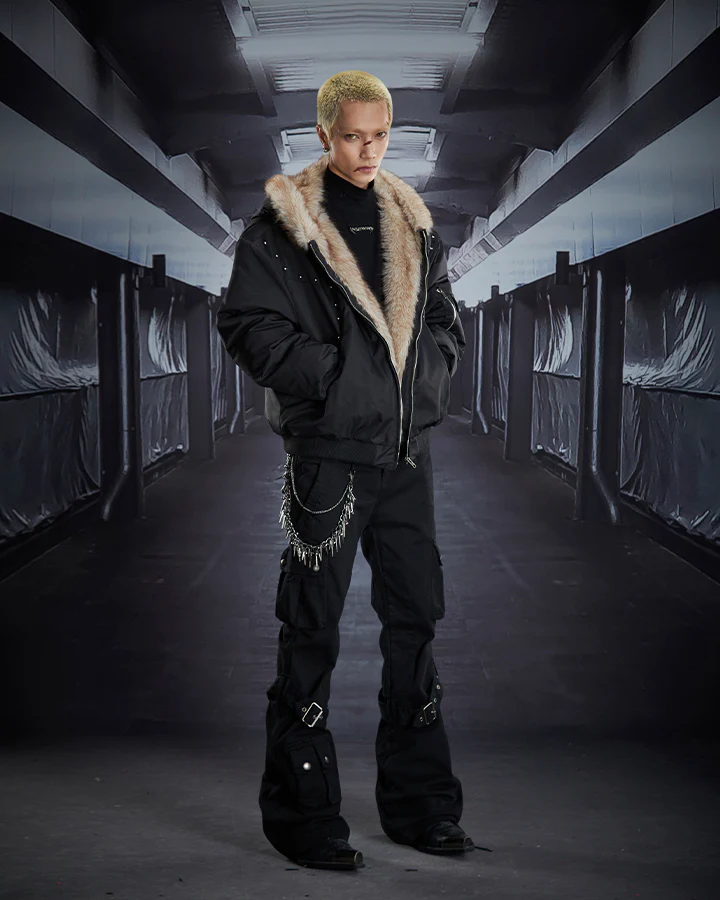 Multi-Pocket Buckle Cargo Flare Pants - Image 9