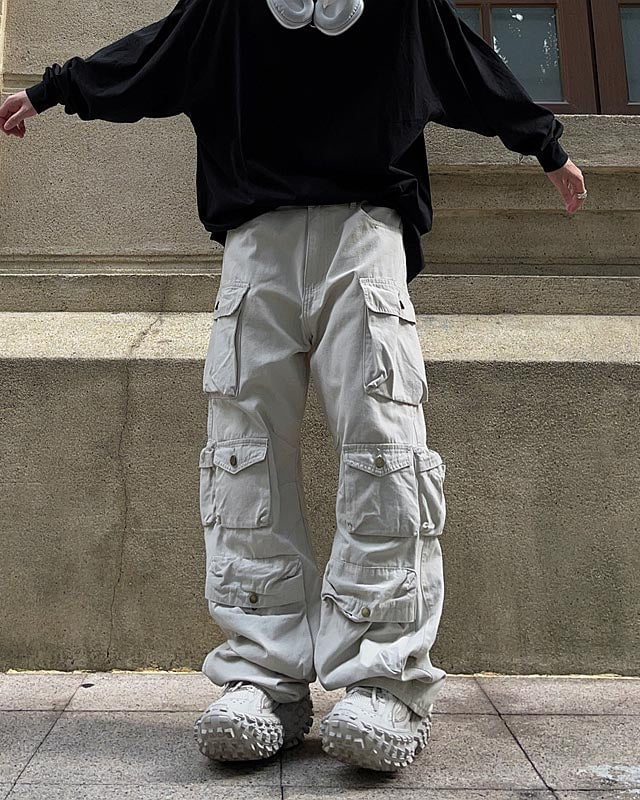 Multi-Pocket Straight-Leg Workwear Jeans - Image 13