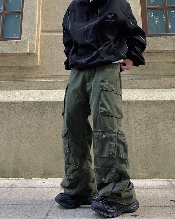 Multi-Pocket Straight-Leg Workwear Jeans - Image 5