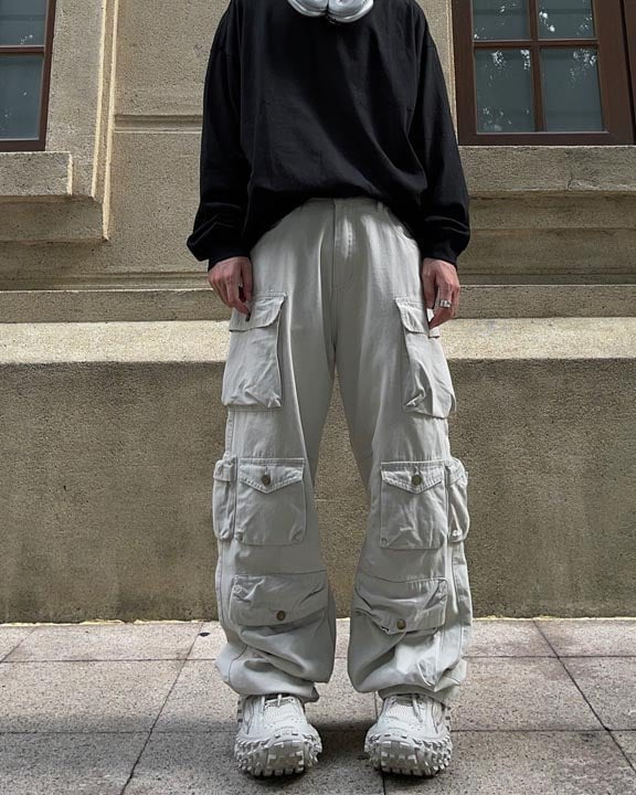 Multi-Pocket Straight-Leg Workwear Jeans - Image 9