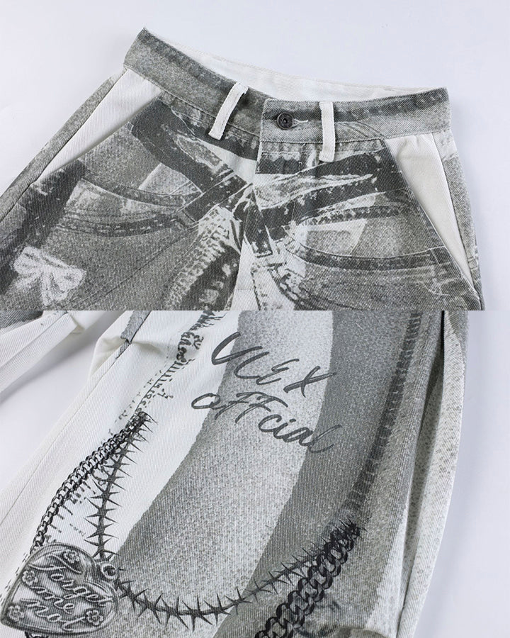 New American 3D Print Wide-Leg Pants - Image 11