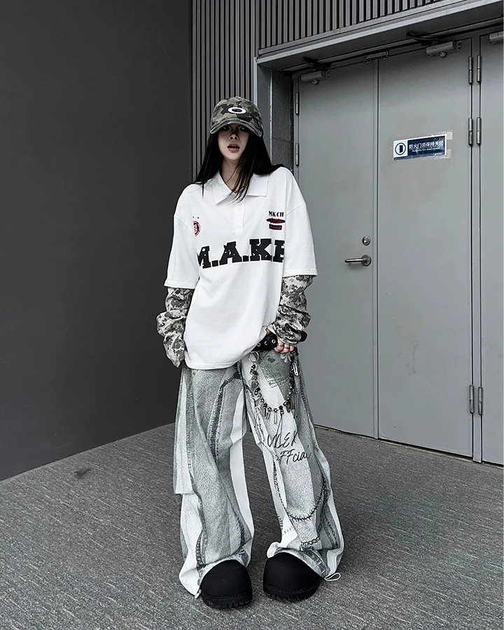 New American 3D Print Wide-Leg Pants - Image 14