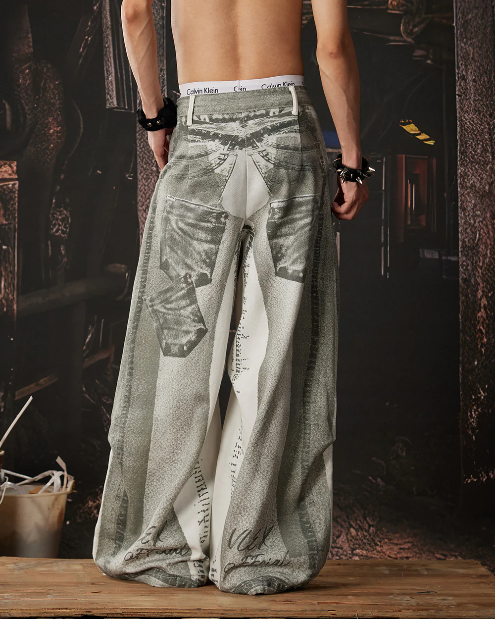 New American 3D Print Wide-Leg Pants - Image 4