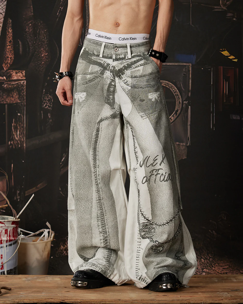 New American 3D Print Wide-Leg Pants - Image 5