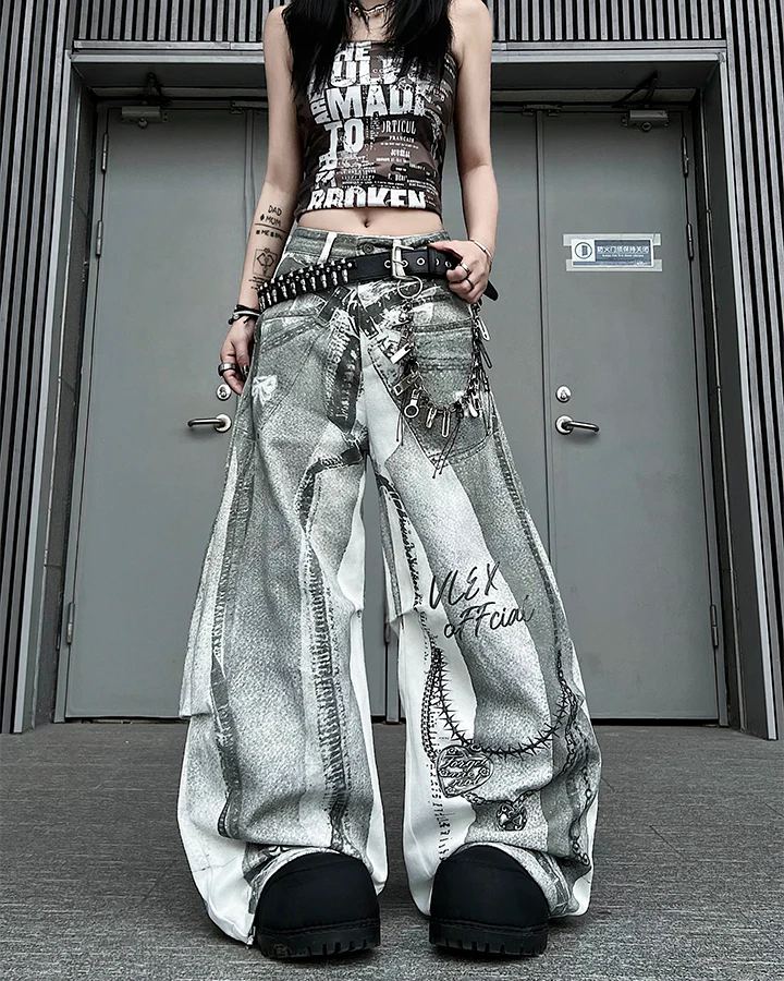 New American 3D Print Wide-Leg Pants - Image 6