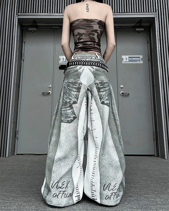 New American 3D Print Wide-Leg Pants - Image 8