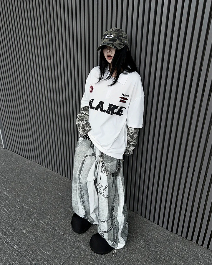 New American 3D Print Wide-Leg Pants - Image 9