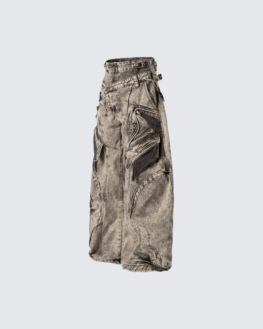 New American Double Waist Heavy Duty Denim Pants - Image 10