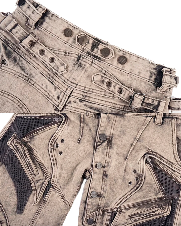New American Double Waist Heavy Duty Denim Pants - Image 13
