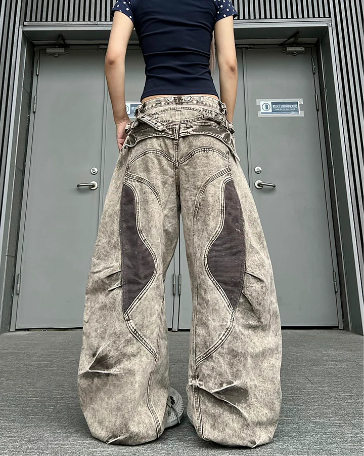 New American Double Waist Heavy Duty Denim Pants - Image 3