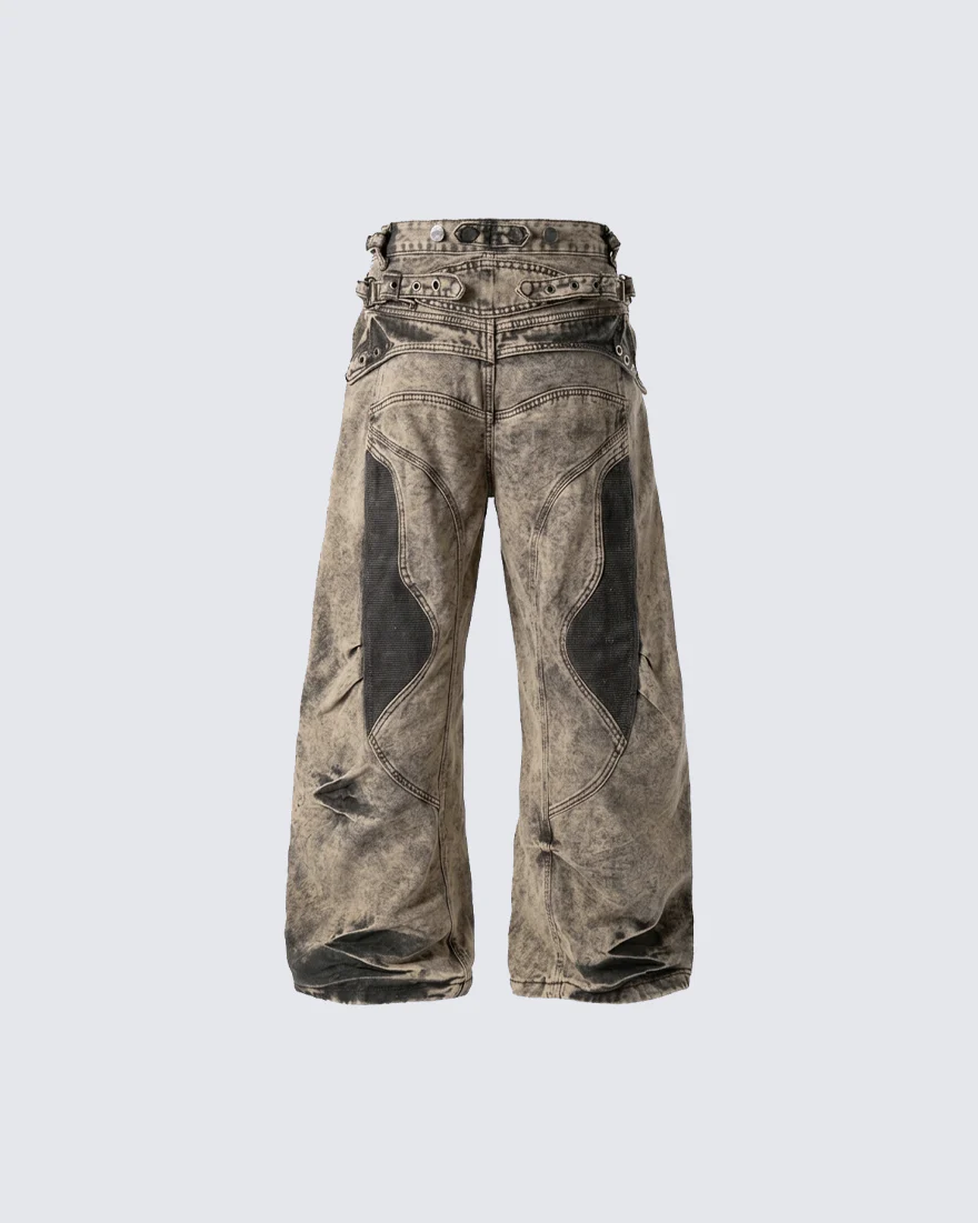New American Double Waist Heavy Duty Denim Pants - Image 4