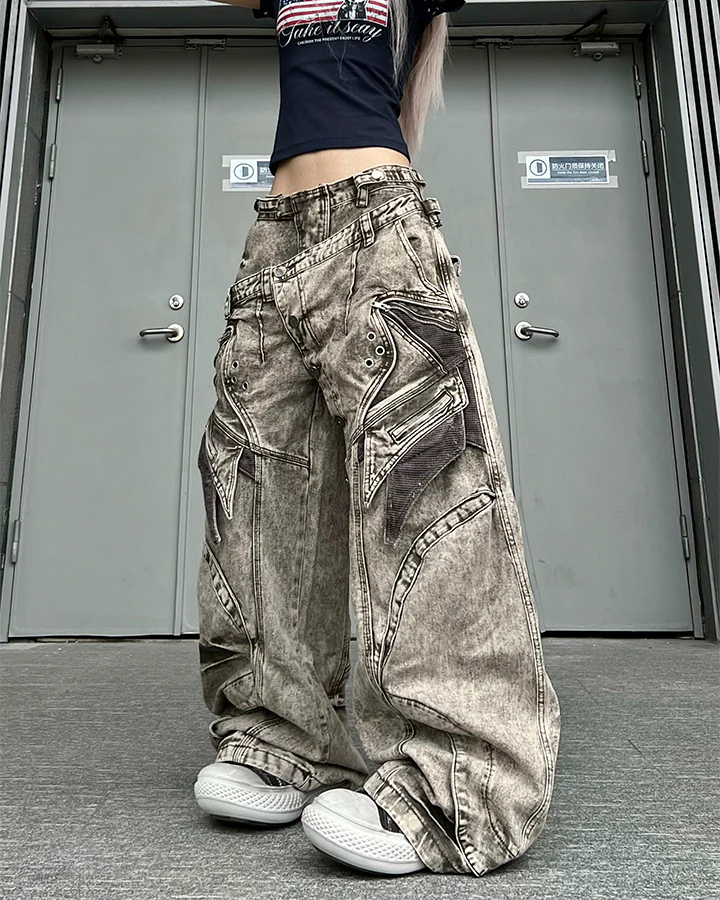New American Double Waist Heavy Duty Denim Pants - Image 5