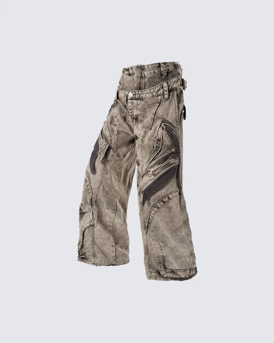 New American Double Waist Heavy Duty Denim Pants - Image 6