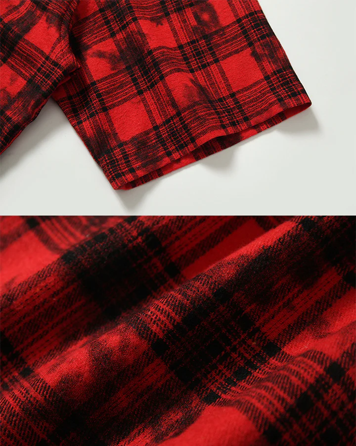 New American Red Plaid Print Shirt - Image 9