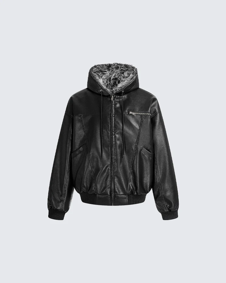 New American-Style Cool Faux Leather Jacket Coat - Image 2