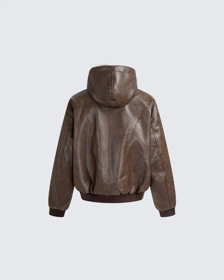 New American-Style Cool Faux Leather Jacket Coat - Image 6