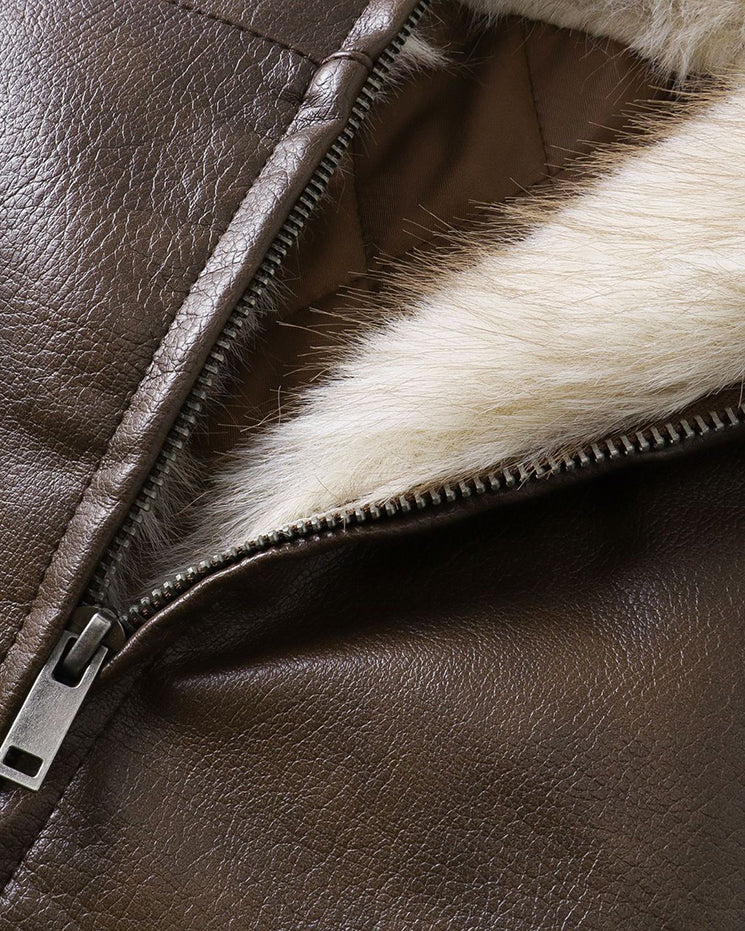 New American-Style Cool Faux Leather Jacket Coat - Image 8
