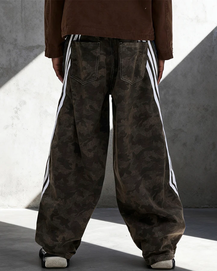 New Camouflage Washed Curved Straight-Leg Pants - Image 5