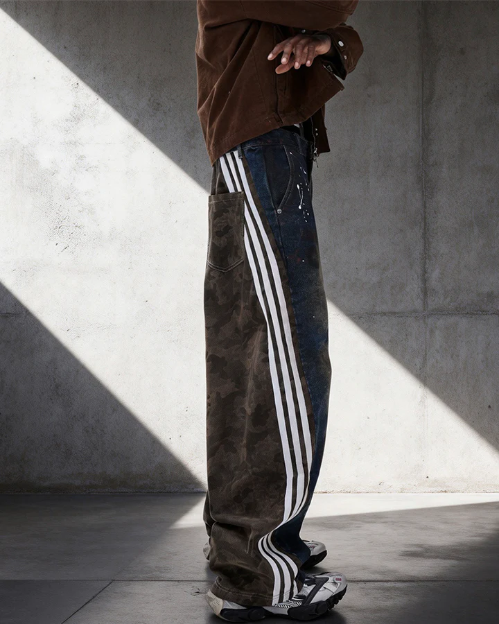New Camouflage Washed Curved Straight-Leg Pants - Image 6