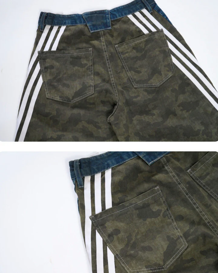 New Camouflage Washed Curved Straight-Leg Pants - Image 9