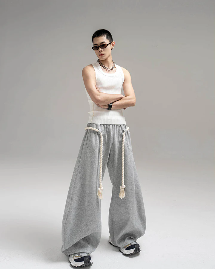 New Casual Relaxed Curved Wide-Leg Pants - Image 7