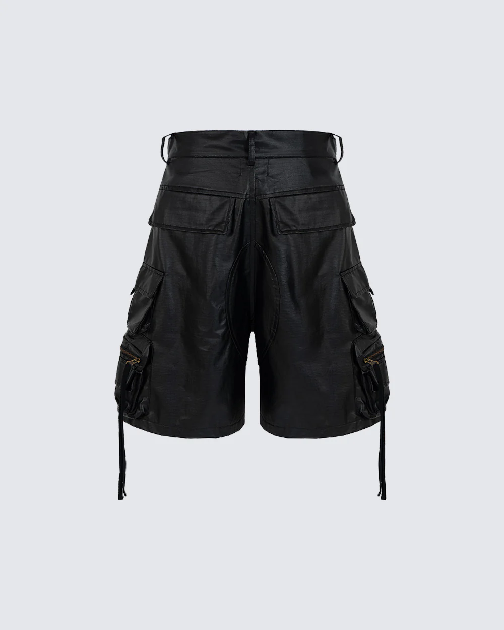 New Coated Zip Utility Cargo Shorts - Image 3