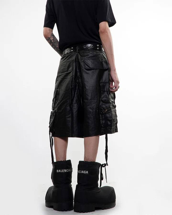 New Coated Zip Utility Cargo Shorts - Image 4
