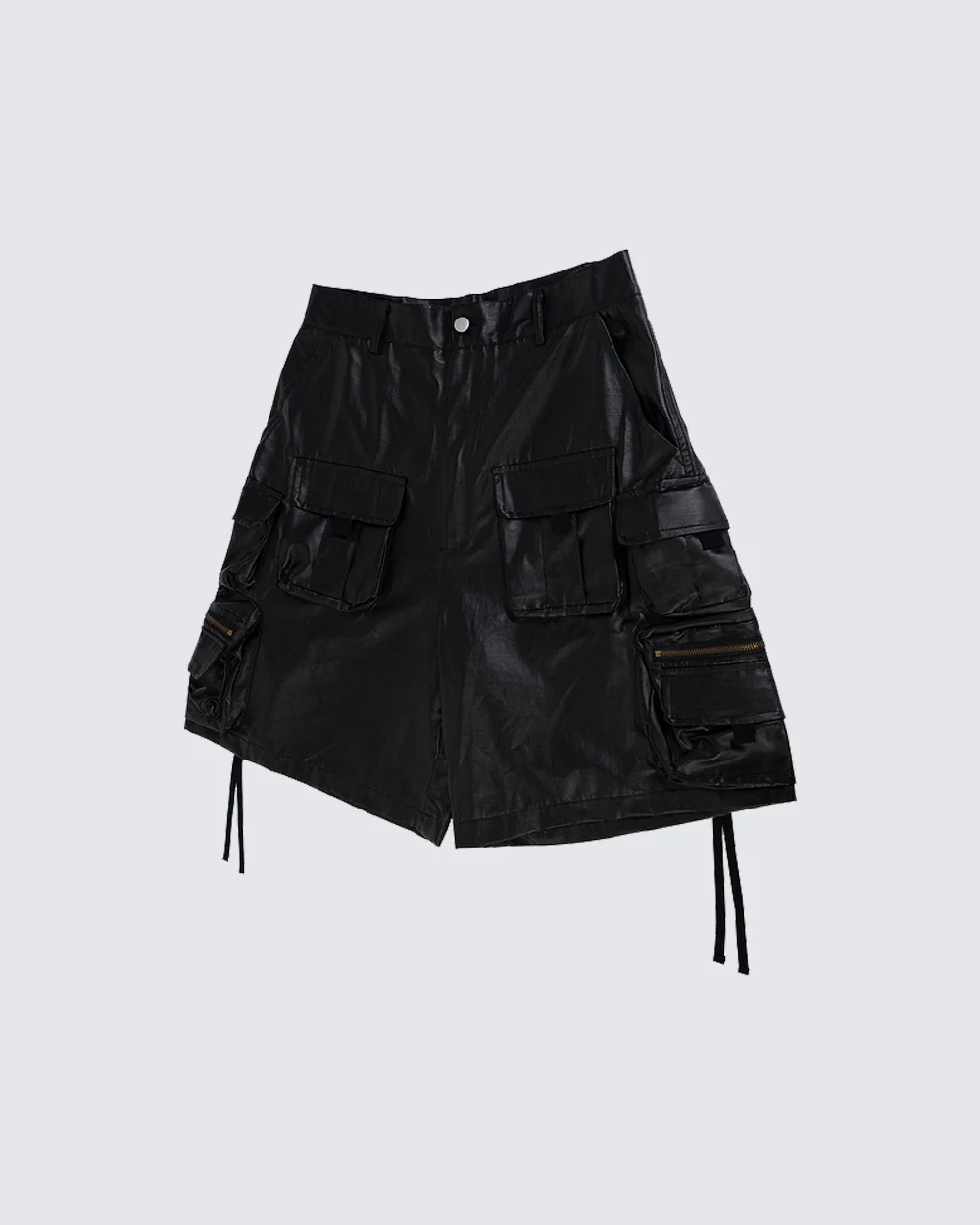 New Coated Zip Utility Cargo Shorts - Image 8