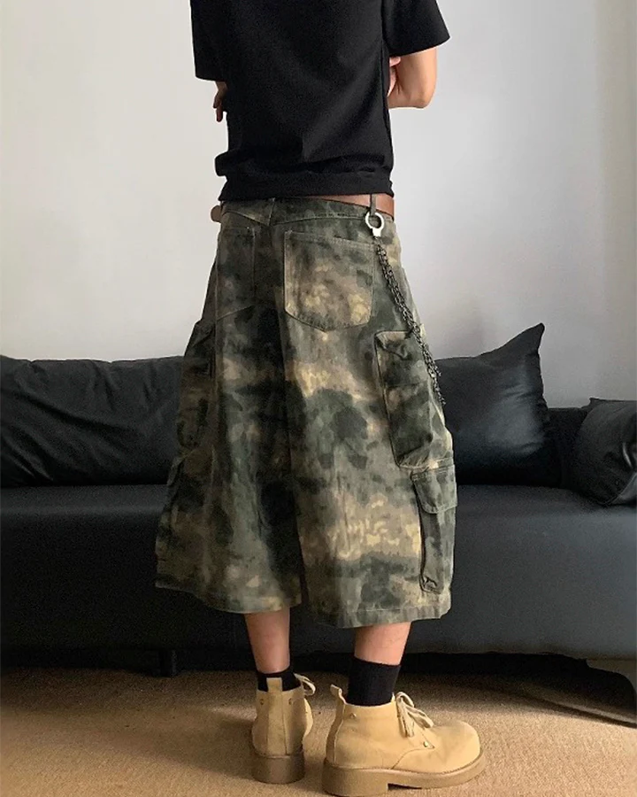 New Cotton Camouflage Cargo Seven-Quarter Shorts - Image 4