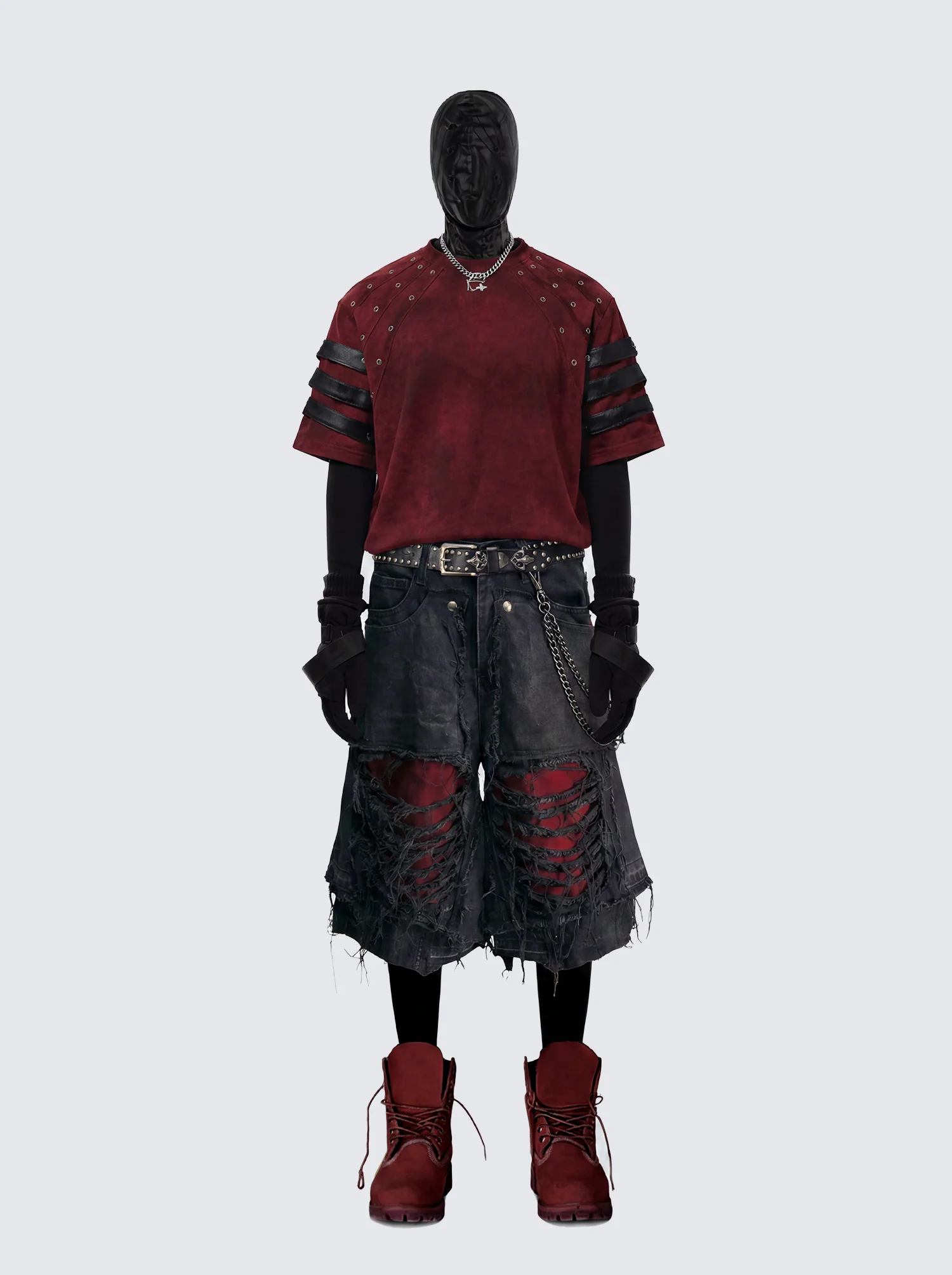 New Raw Hem Ripped Black Jean Shorts - Image 2