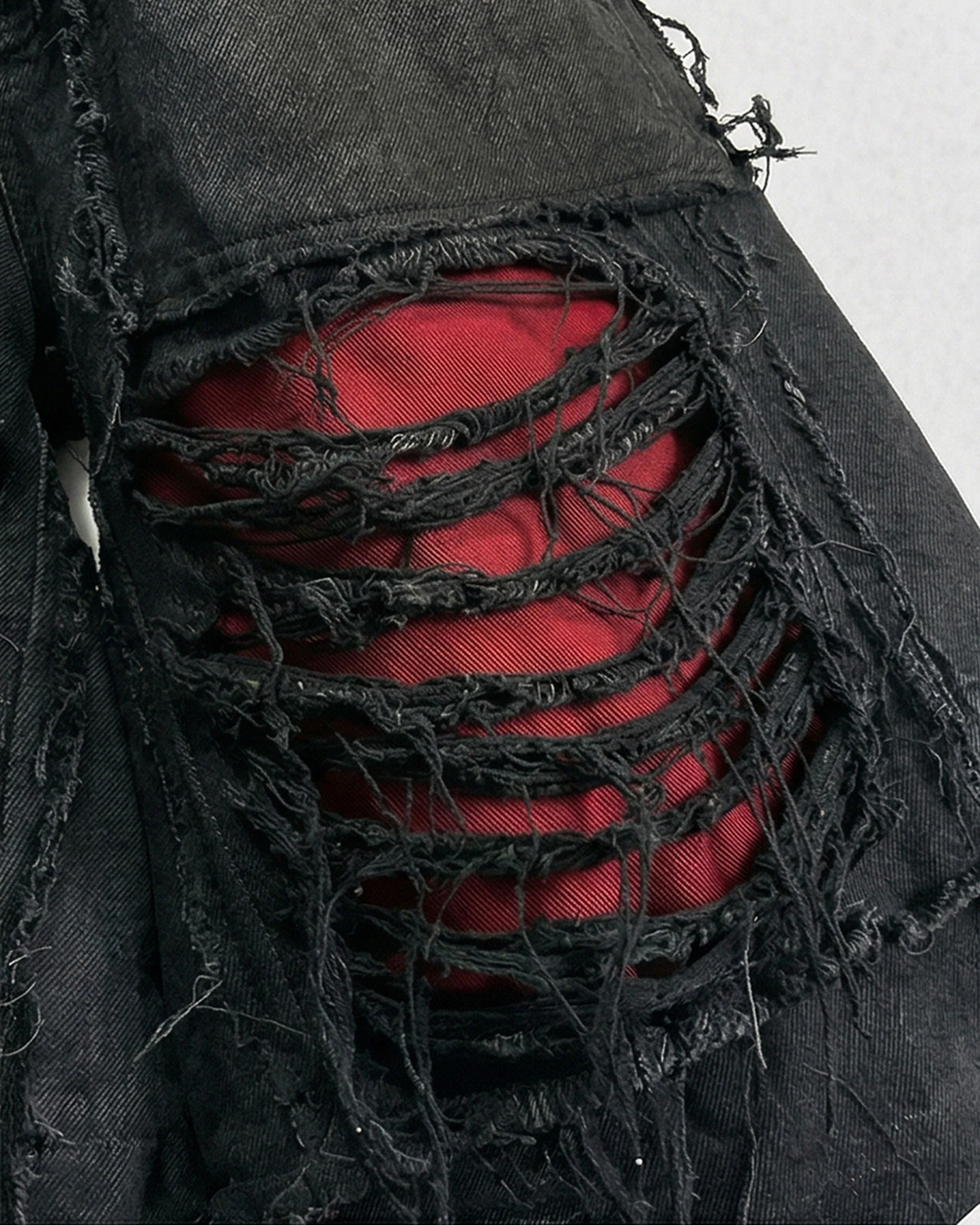 New Raw Hem Ripped Black Jean Shorts - Image 5
