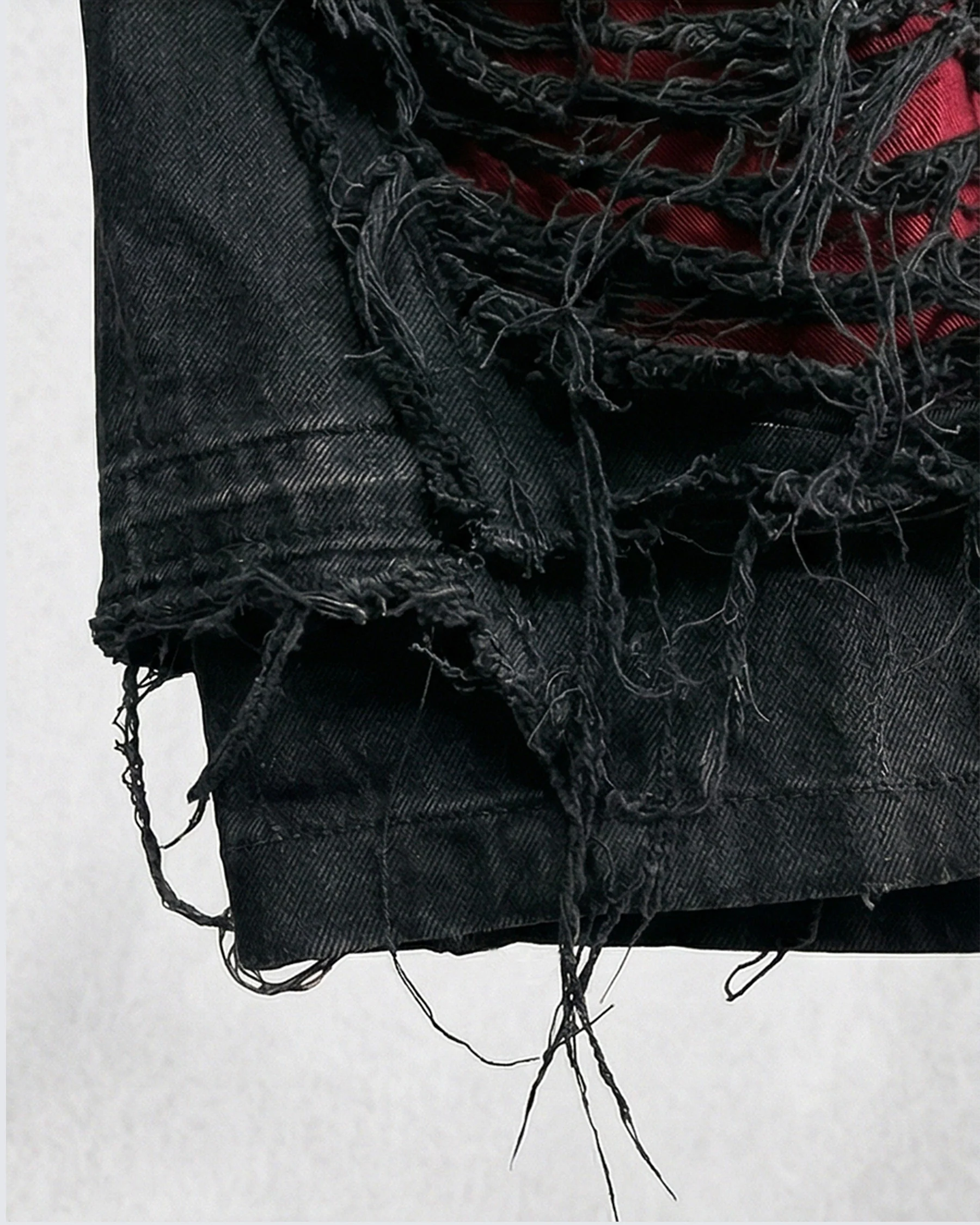 New Raw Hem Ripped Black Jean Shorts - Image 6