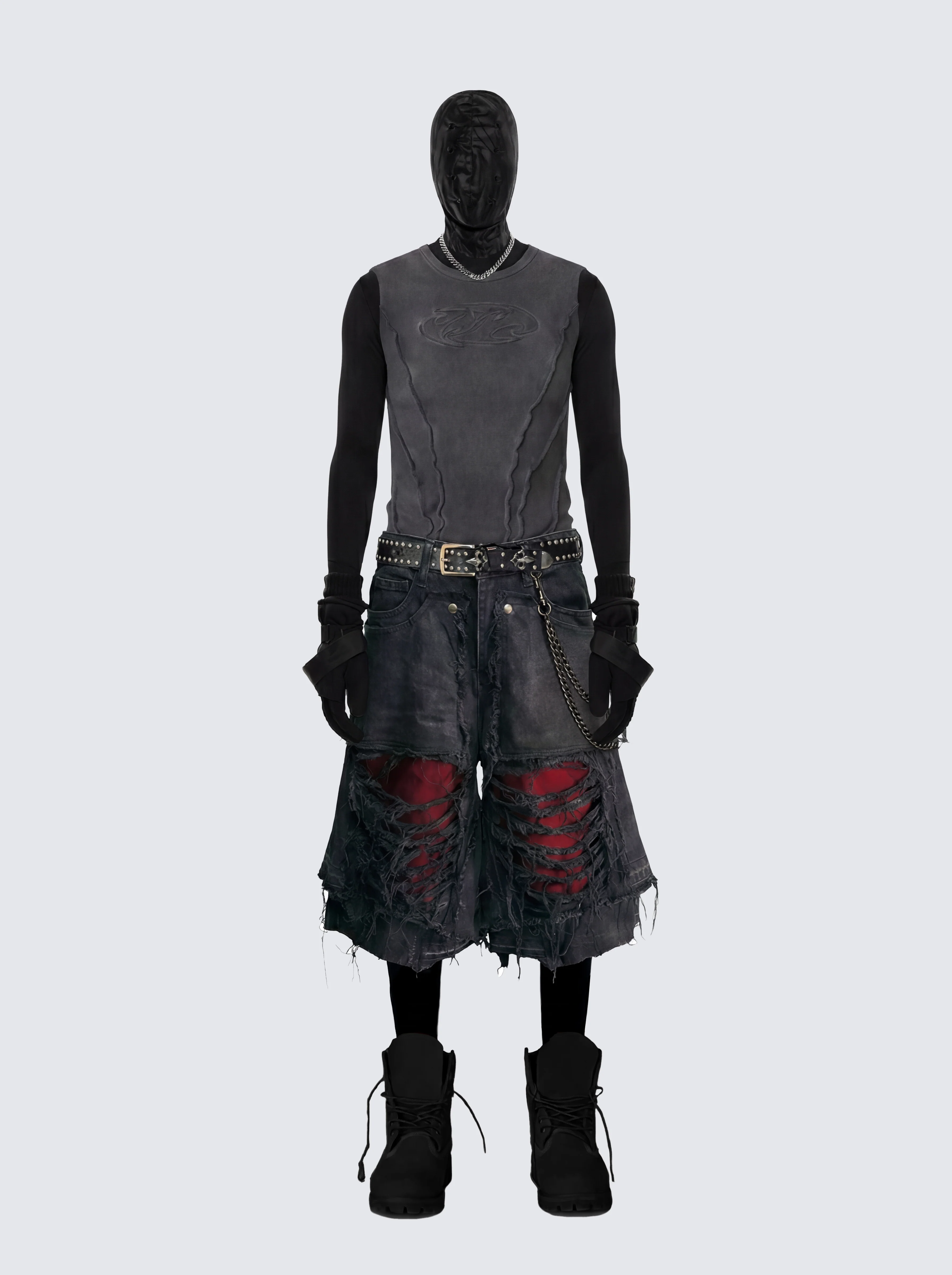 New Raw Hem Ripped Black Jean Shorts - Image 9