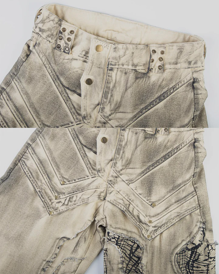 New Distressed Washed Wide Leg Jeans - Image 9