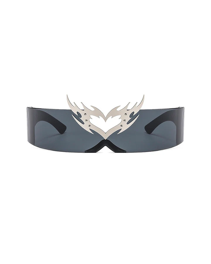 New Flame Heart Resin Sunglasses - Image 5