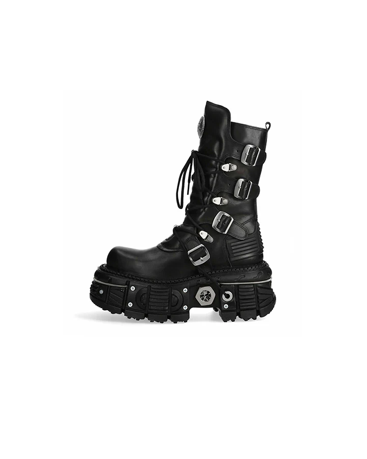New High-Top Buckled Gothic Boots - Image 4