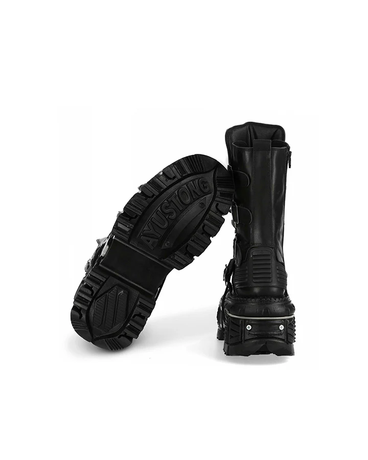 New High-Top Buckled Gothic Boots - Image 5