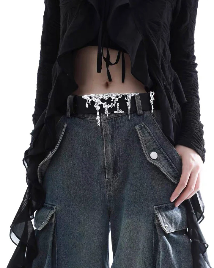 New Lava Relief Leather Belt - Image 2