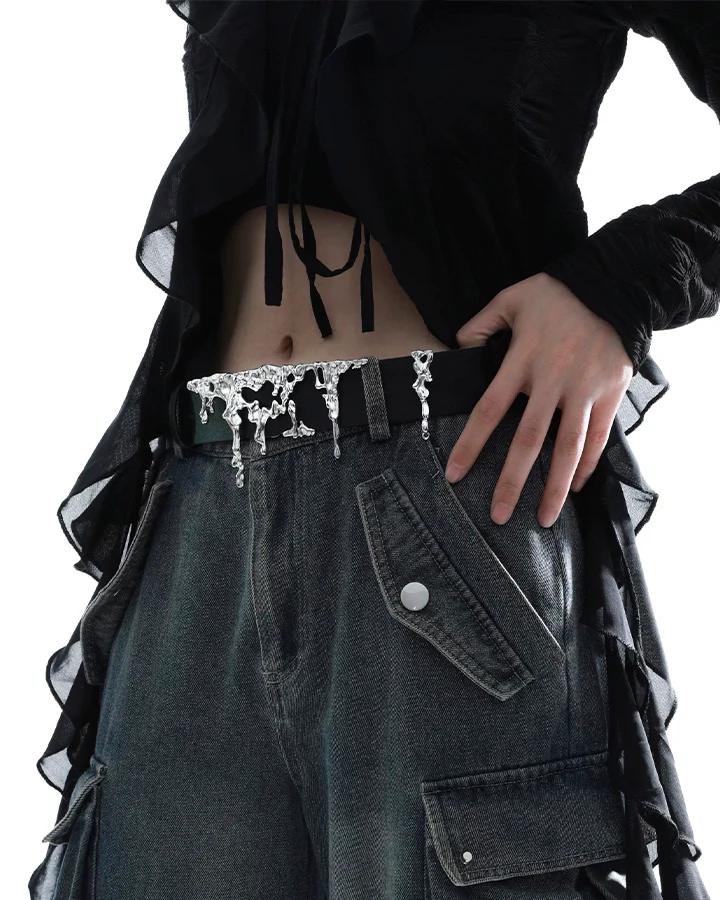 New Lava Relief Leather Belt - Image 3