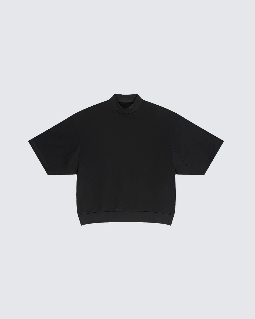 New Minimal Mock Neck Short Sleeve T-Shirt - Image 11
