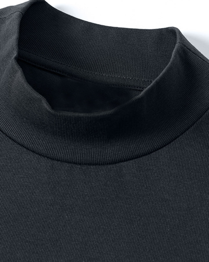 New Minimal Mock Neck Short Sleeve T-Shirt - Image 15