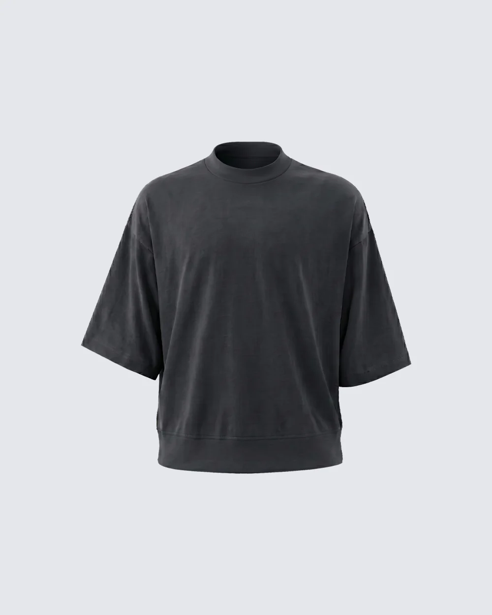 New Minimal Mock Neck Short Sleeve T-Shirt - Image 3