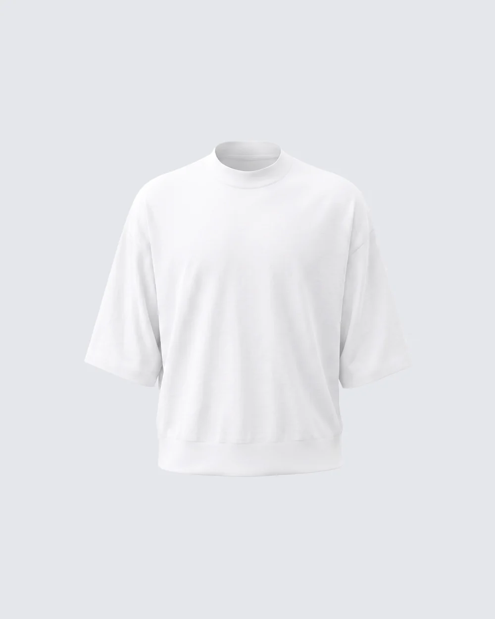 New Minimal Mock Neck Short Sleeve T-Shirt - Image 4