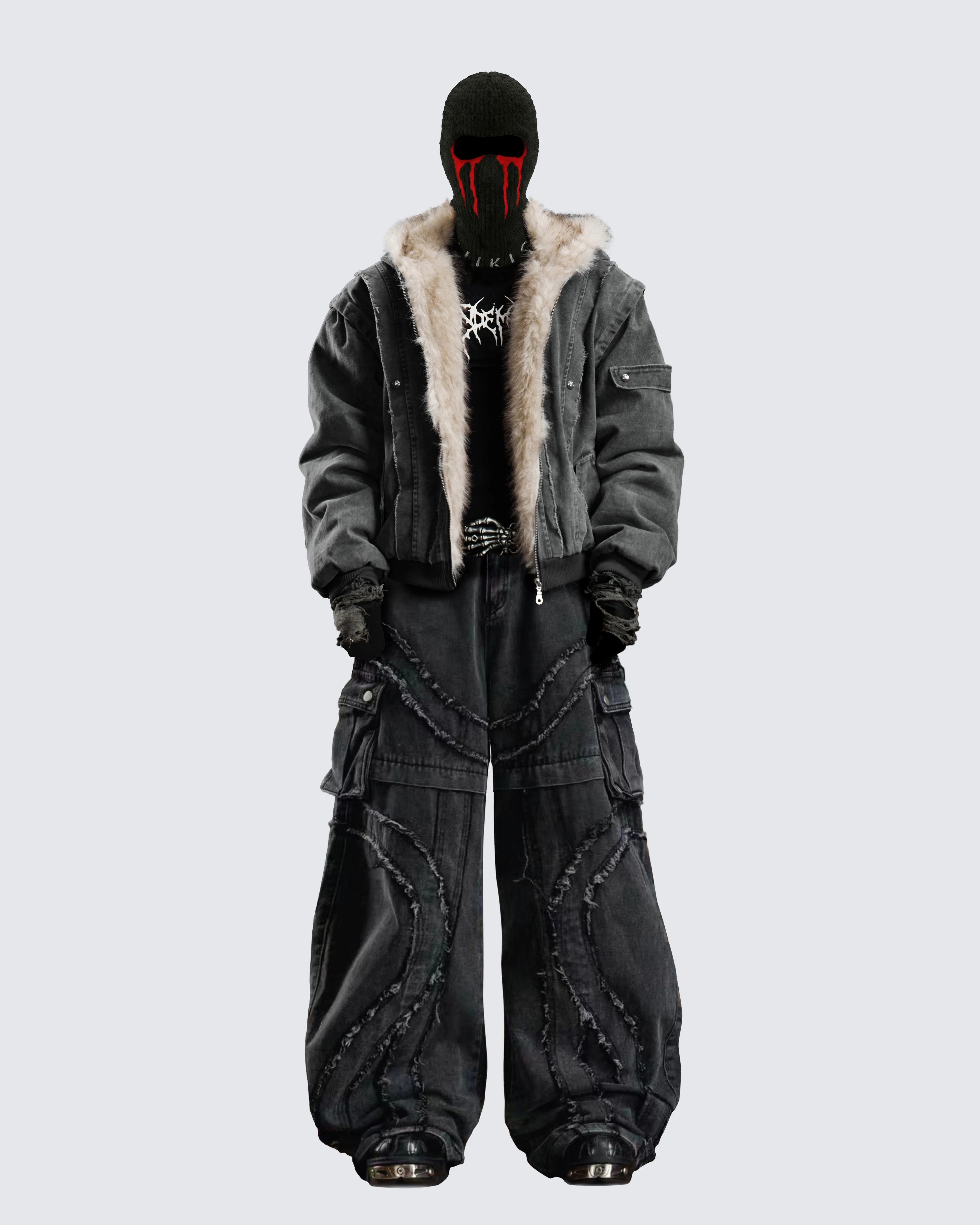 Patchwork Thick Hooded Cotton Jacket - Image 2