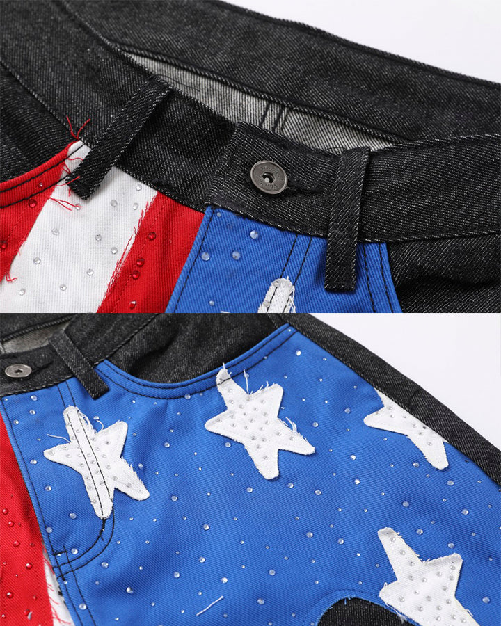 New Print Star Patch Wide-Leg Pants - Image 8