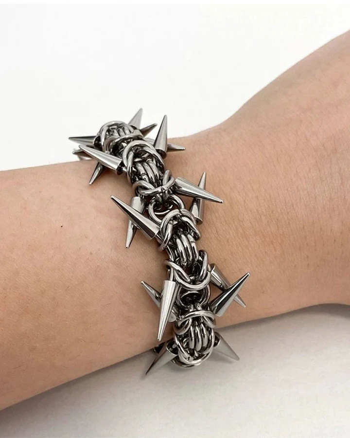 New Punk Spike Chain Bracelet - Image 2